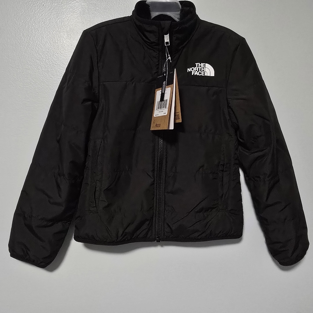 NWT The North Face Girls Size XS (6) Reversible Faux Fur Mossbud Jacket, Black - Picture 2 of 12